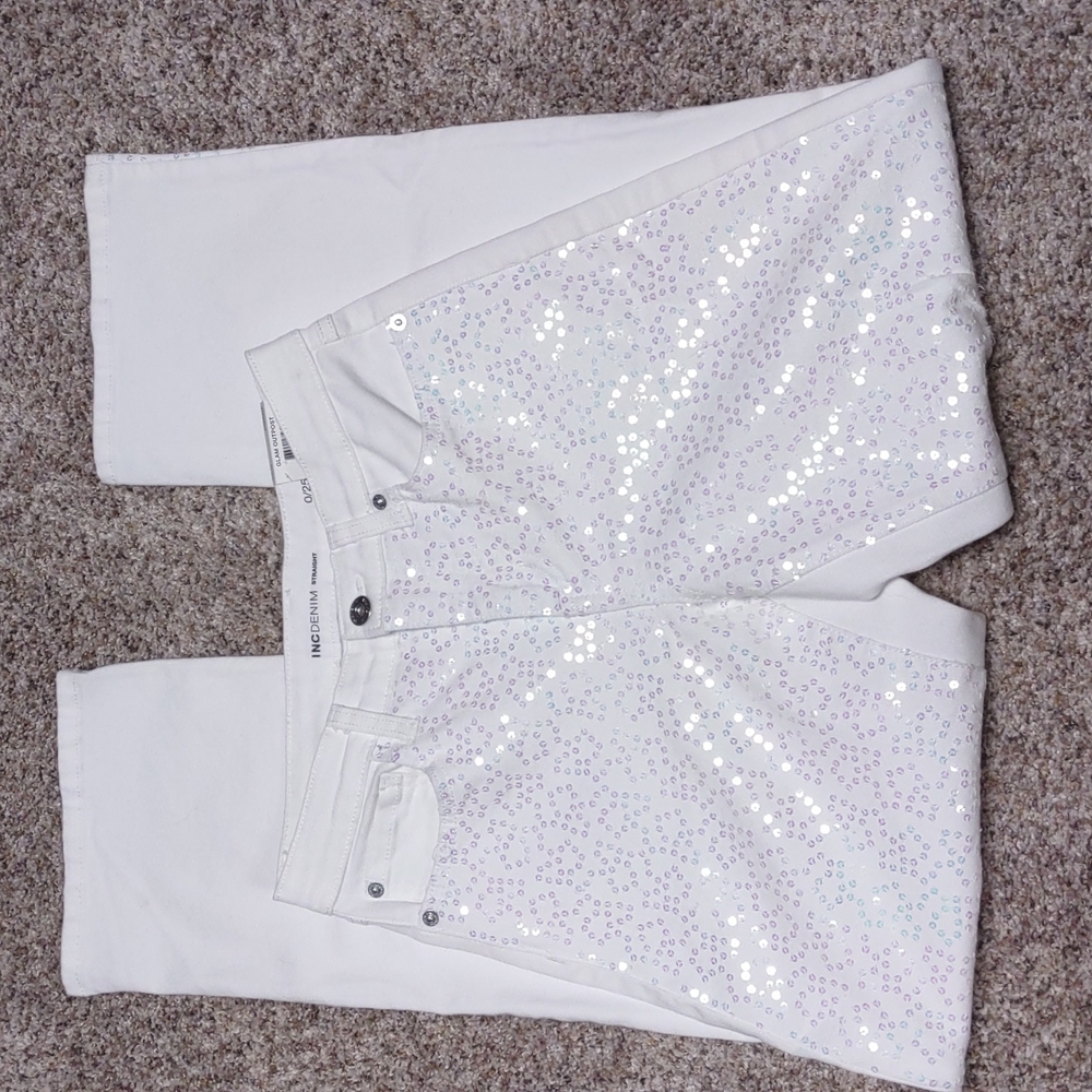 INC Denim Jeans Sequins Size 0/25